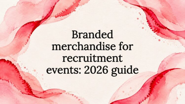 Decorative branded merchandise title card illustration