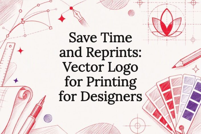 Vector logo printing title card illustration
