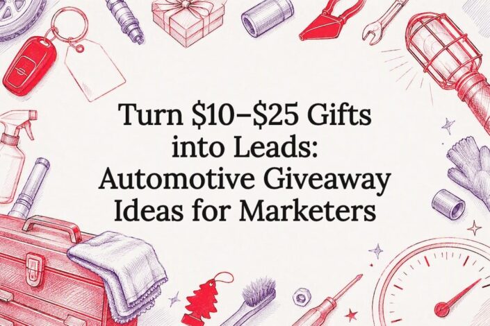 Decorative automotive giveaway title card