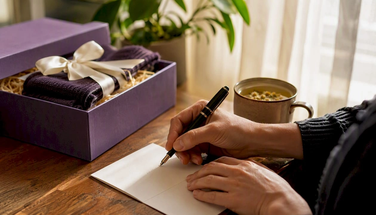 Handwriting personalised note on card