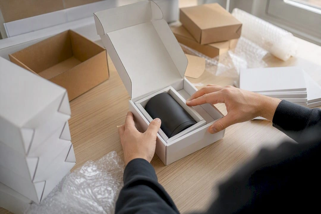 Packaging promotional product sample for approval