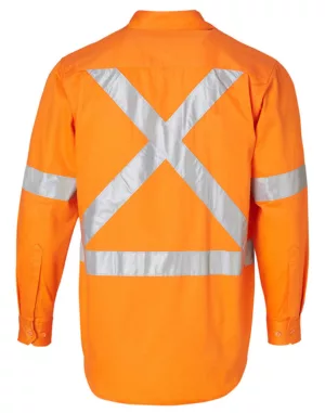 Men's Hi-Vis L/S Drill Shirt With 3m Tapes