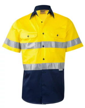 Men's Hi-Vis Cool Breeze Safety S/S Shirt (3m Tape)