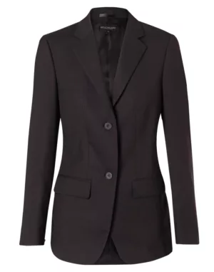 Women's Two Buttons Mid Length Jacket In Poly/Viscose Stretch