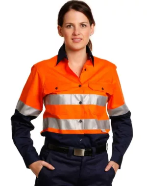 Ladies' Hi-Vis L/S Safety Shirt 3m Tape
