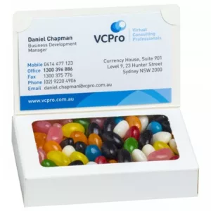 Bizcard box with Jelly Beans 50g (Mixed or Corporate Colours)