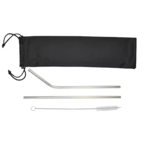 Fizz Stainless Steel Straw Set eco promotional product