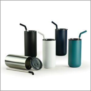 Stainless Steel Vacuum Tumbler with Straw