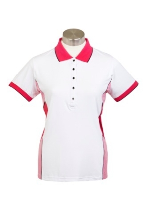 Ladies Spliced Printed Polo