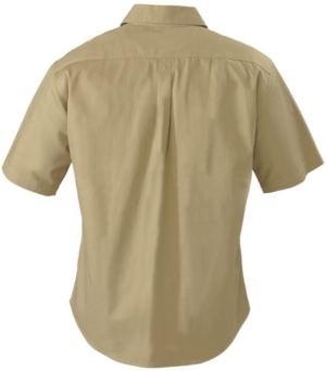 Closed Front Cotton Drill Short Sleeve Shirt
