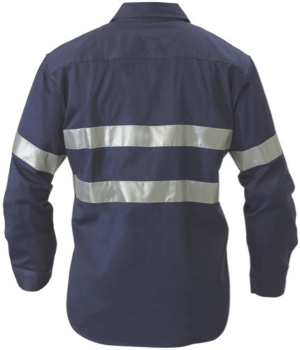 Gusset Cuff Drill Shirt 3M Reflective Tape - Long Sleeve