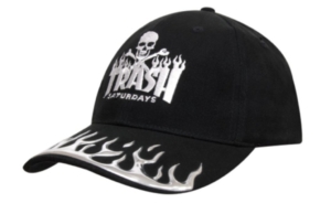Brushed Heavy Cotton With Liquid Metal Flame On Peak