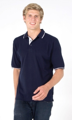Mens Single Stripe Trim Polo