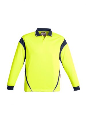 Mens Hi Vis Aztec Polo - Long Sleeve