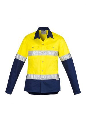 Womens Hi Vis Spliced Industrial Shirt - Hoop Taped