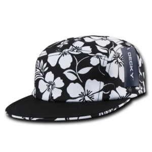 Solid Bill 5 Panel Floral Racer Cap