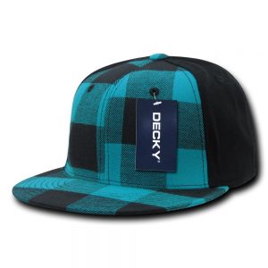 Plaid Flat Bill Flex Cap