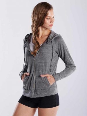 Unisex Long Sleeve Tri-Blend Zip Hoodie