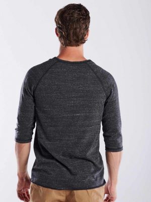 Unisex 3/4 Sleeve Tri-Blend Henley
