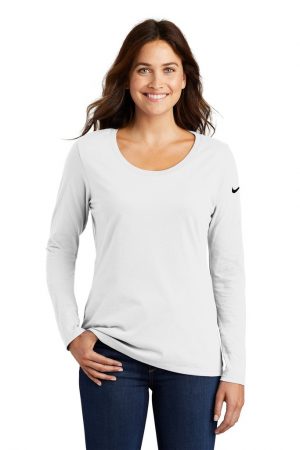Nike Ladies Core Cotton Long Sleeve Scoop Neck Tee