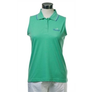 Ladies Solid Pique Sleeveless Polo