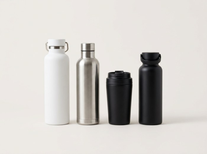 Branded Drinkware & Water Bottles: Bottles, travel mugs, keep cups and glassware